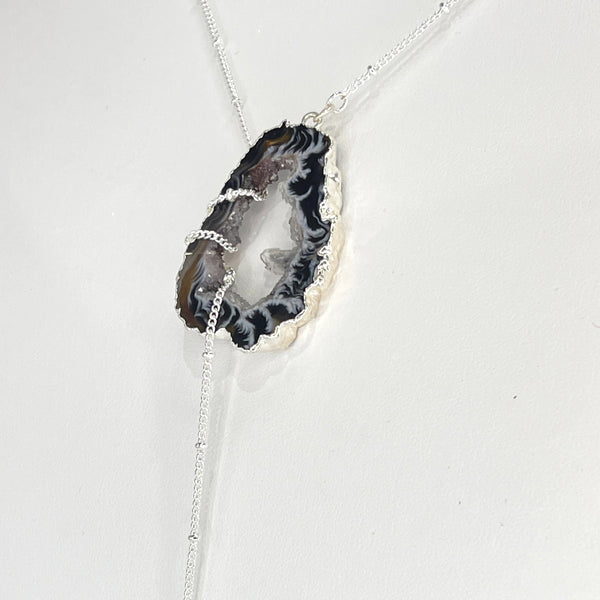 Silver Crystal Balance Lariat