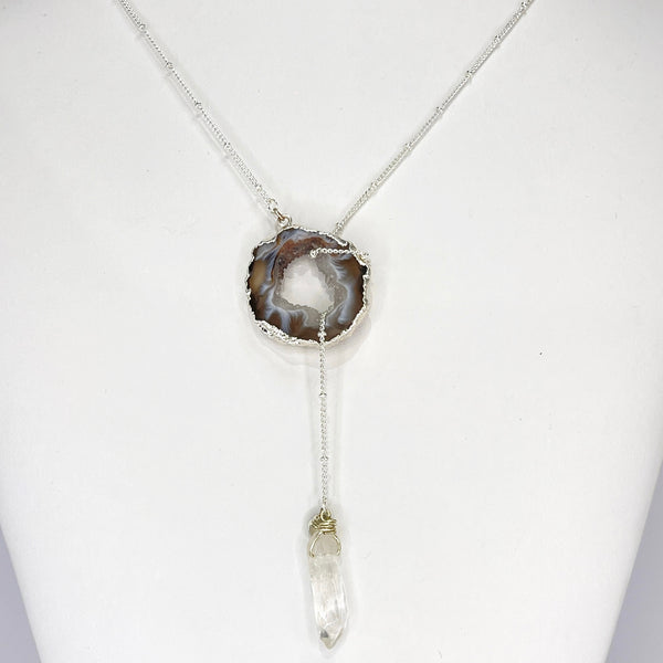Silver Crystal Balance Lariat