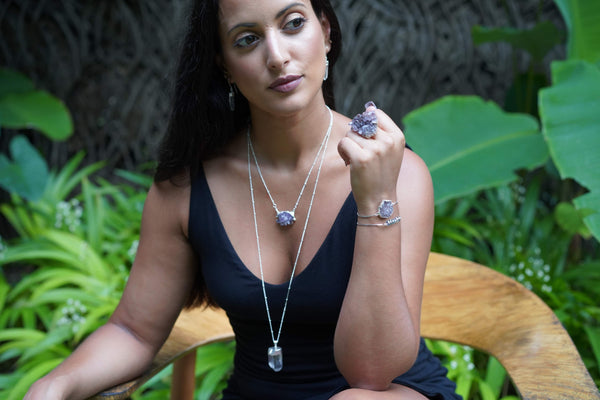 ･ﾟ✧*･ﾟ* SOLD OUT *･ﾟ*✧･ﾟ     Raw Amethyst Ring in Sterling Silver