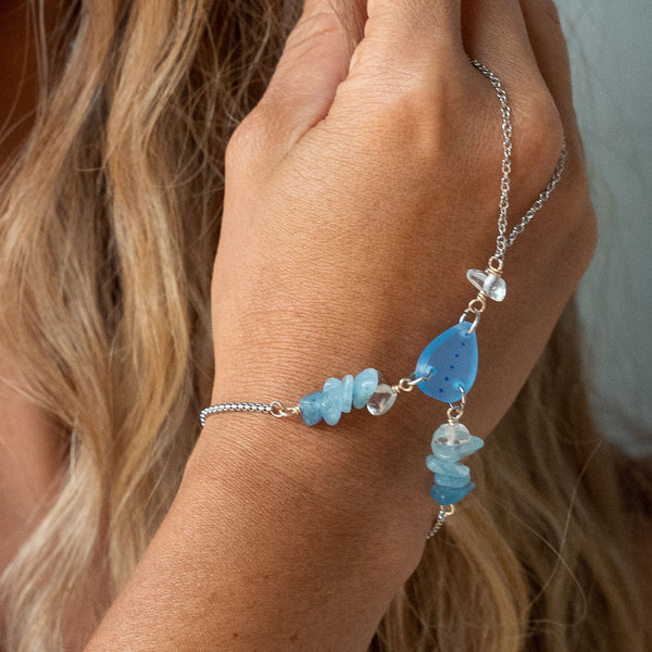 AJA Dewdrop Bracelet in Aqua and Aquamarine