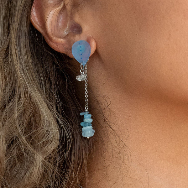 AJA Dewdrop Earrings in Aqua and Aquamarine
